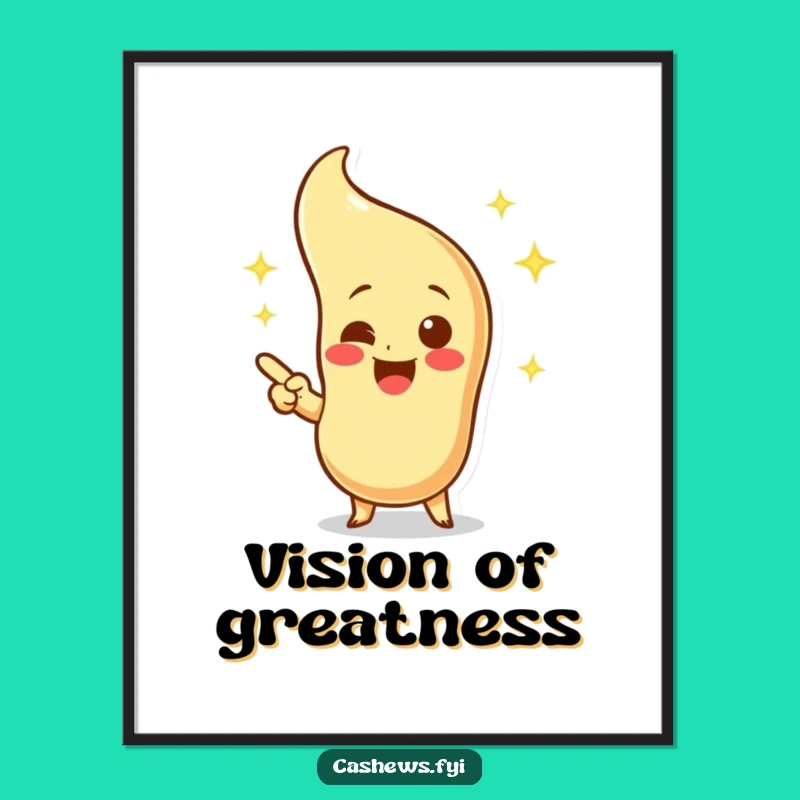 Funny Cashew Poster: Excited Character Art, Imaginary Cashew, Perfect Gift