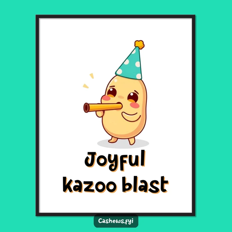 Funny Party Cashew Poster: Festive Nutty Art to Brighten Your Walls with Joy