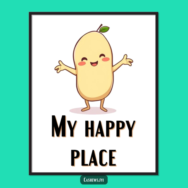 Funny Kawaii Cashew Poster: Silly Dance Art for a Hilarious and Joyful Space