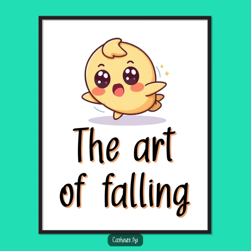 Funny Surprised Cashew Poster: Relatable Nutty Art for Walls that Appreciate Grace