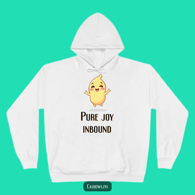 Cozy Funny Cashew Character Bouncing Hoodie - Warm and Cheerful!