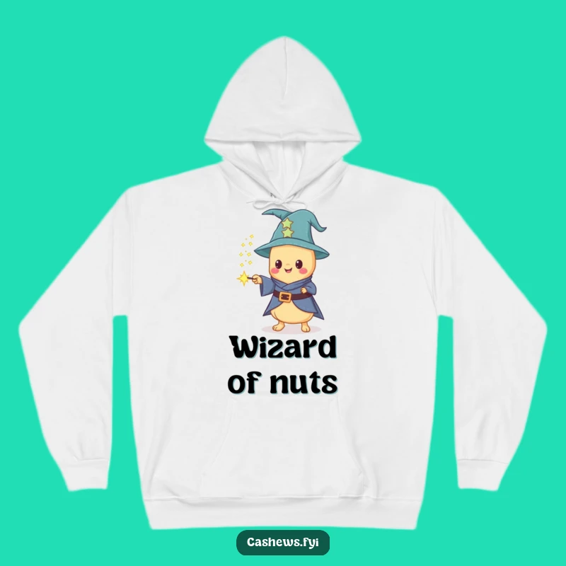 Cozy Funny Kawaii Cashew Wizard Hoodie - Warm & Magical Humor Gift