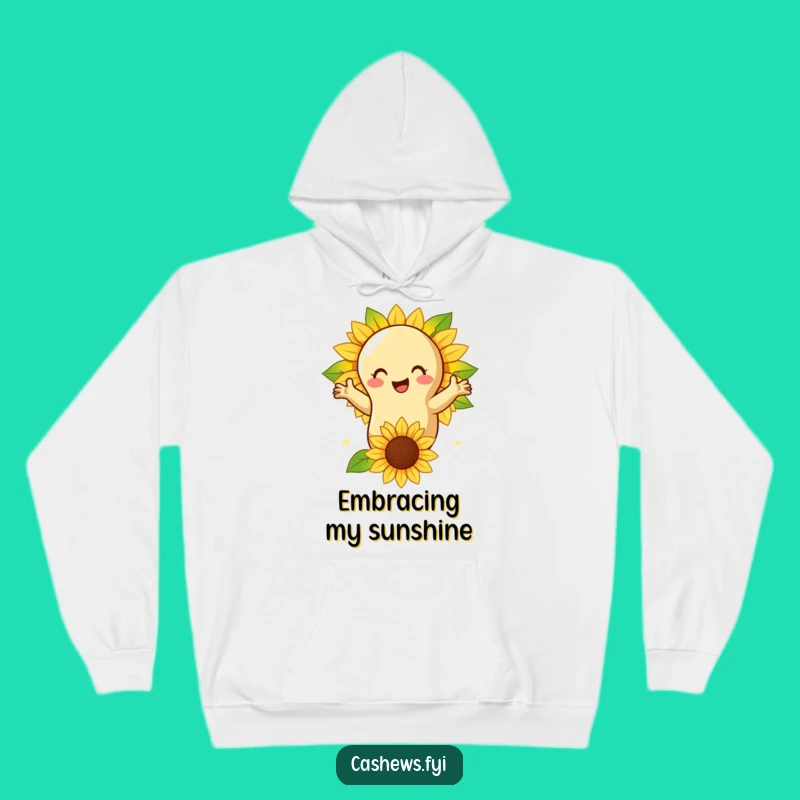 Funny Cashew Nut Sunflower Hug Hoodie - Cozy Nature Lover, Warm Gift!