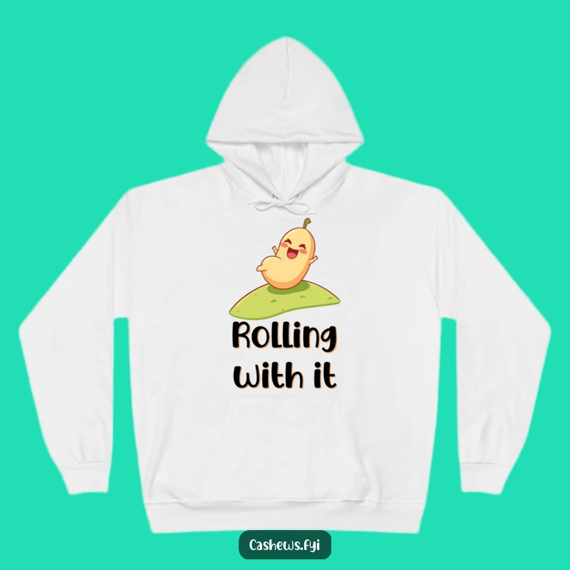 Funny Cashew Hoodie: Cozy & Hilarious Nut Rolling Downhill Sweatshirt