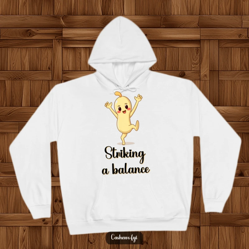 Funny hoodie featuring a cashew character striking a theatrical pose, exuding confidence and a flair for the dramatic.