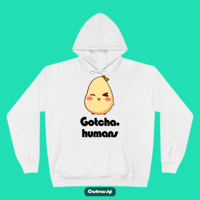 Funny Kawaii Cashew Wink Hoodie: Cozy Mischief, Perfect Funny Gift for Flirts