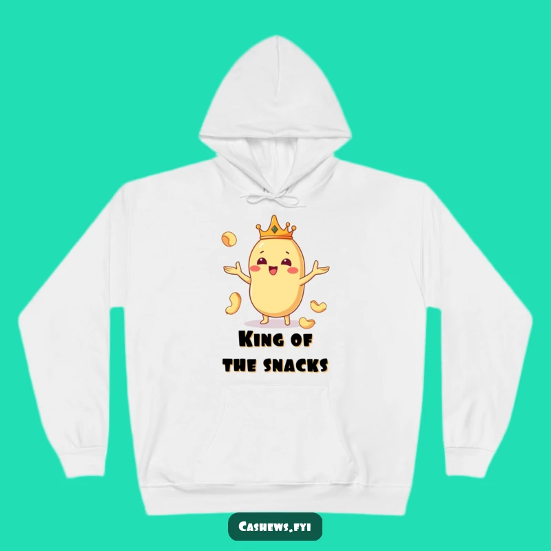 Cozy Funny Kawaii Cashew King Hoodie - Warm & Hilarious Royalty Gift
