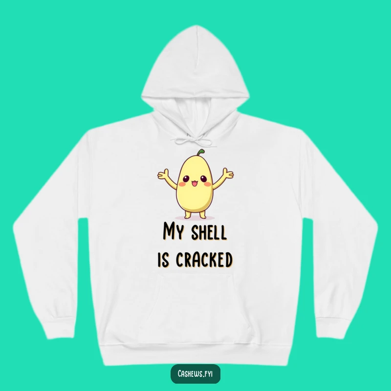 Cozy Funny Kawaii Cashew Hoodie - Warm Surprised Nut Character Gift