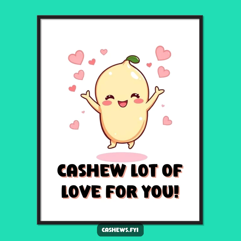 Funny Free Printable Wall Art: Dancing Cashew Hearts, Joyful Downloadable Decor