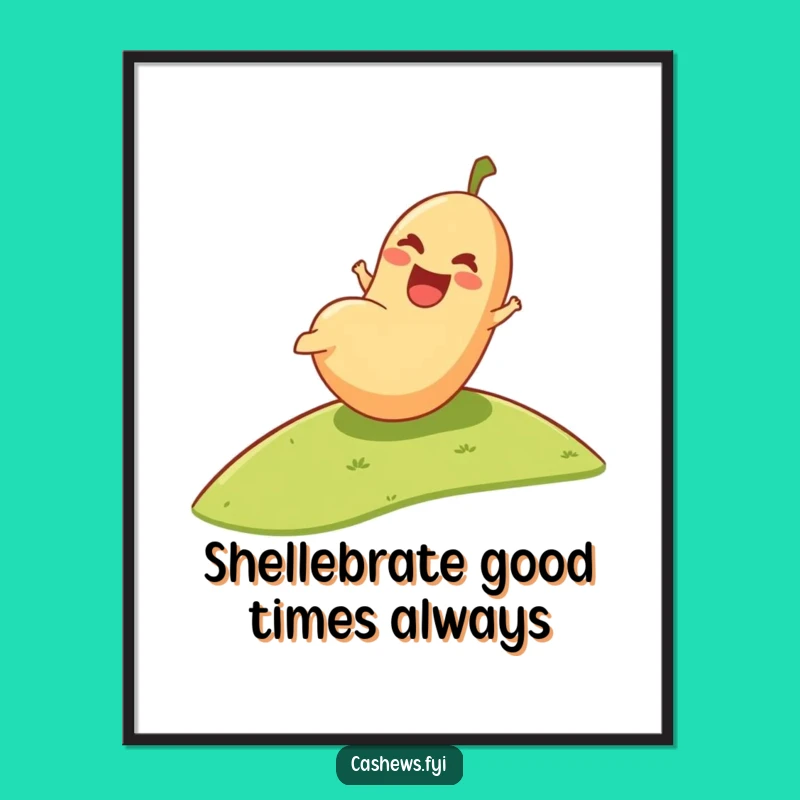 Free Printable Wall Art: Joyful Rolling Cashew for a Hilarious, Laugh-Out-Loud Downloadable Decor Piece