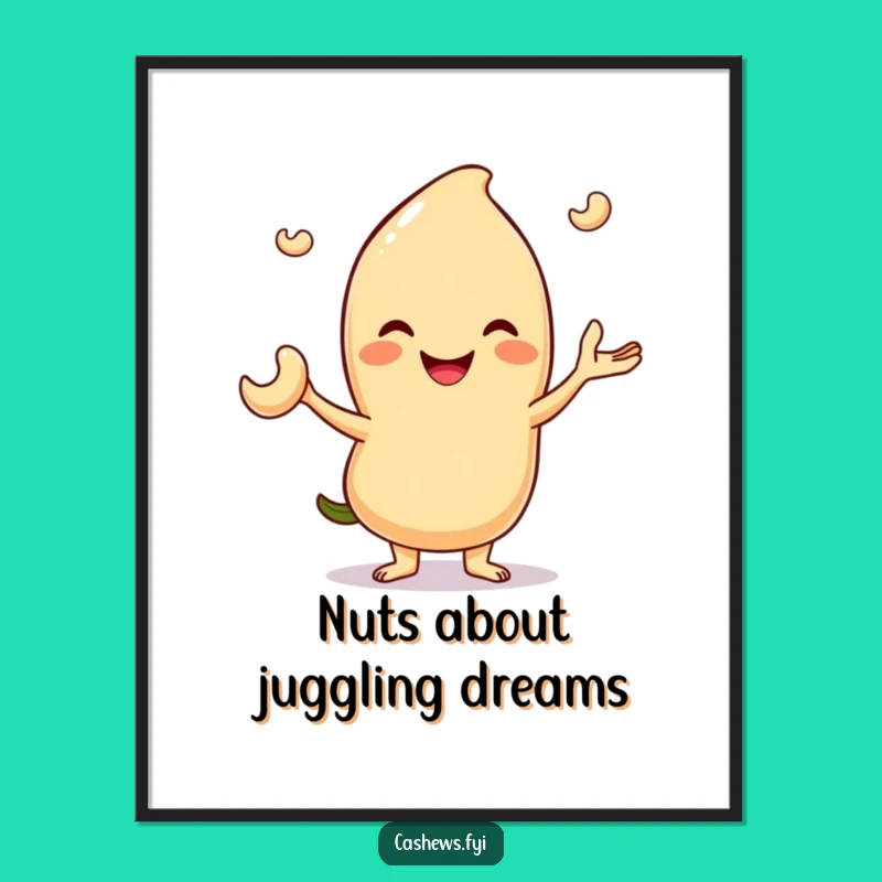 Free Printable Wall Art: Juggling Cashew for Playful, Quirky Home Decor