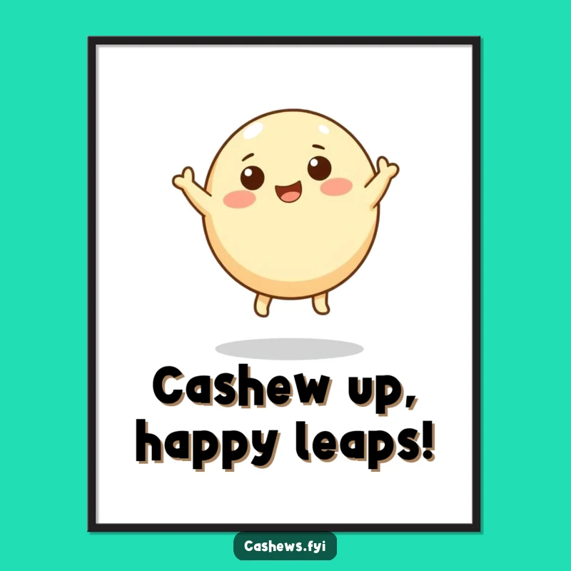 Free Printable Wall Art: Leaping Cashew for an Uplifting, Playful Home Decor