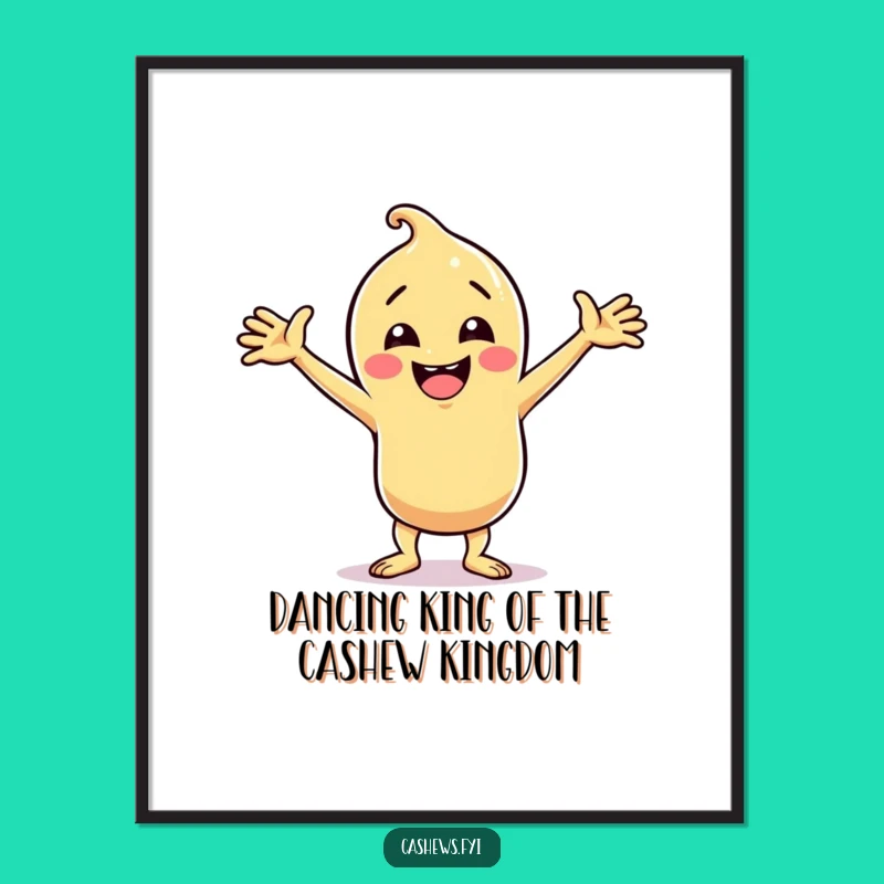 Funny Free Printable Wall Art: Cashew Character Dancing Downloadable Decor
