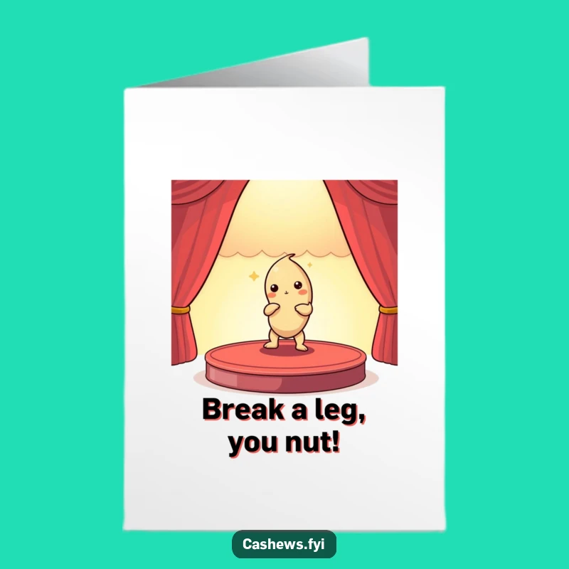 Free Printable Birthday Card: Dramatic Cashew Nut - Funny Downloadable Gift