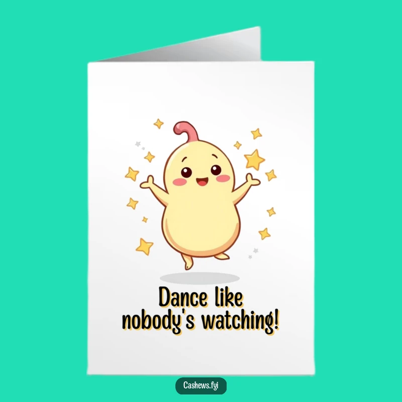 Free Printable Birthday Card: Dancing Cashew Star for a Celebratory Downloadable Gift