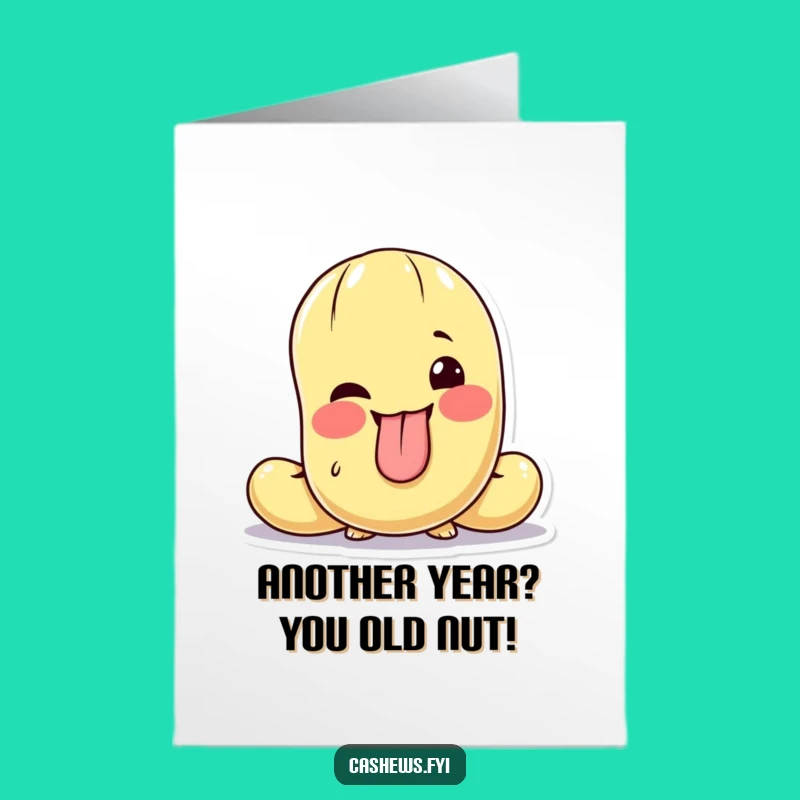 Free Printable Birthday Card: Winky Cashew Face, Cheeky Downloadable Gift for Fun Celebrations