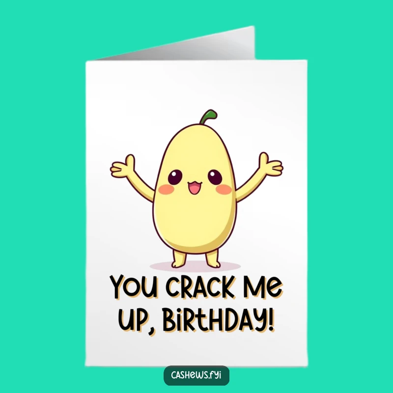 Free Printable Funny Birthday Card: Kawaii Cashew Surprise - Downloadable Adorable Gift!
