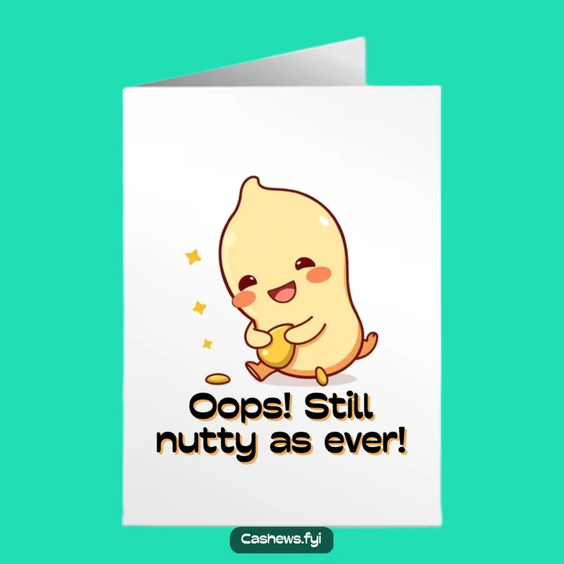 Funny Birthday Card: Free Printable Cashew Pal Tripping Laughing, Perfect Downloadable Gift!