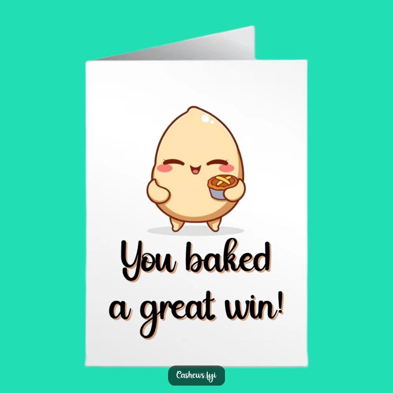 Free Printable Congrats Card: Cashew Nut's Sweet Victory Pie - Funny Downloadable