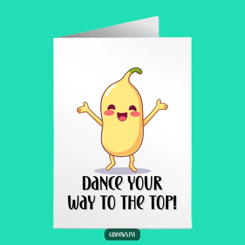 Free Printable Congrats Card: Dancing Cashew, Joyful Celebration Downloadable