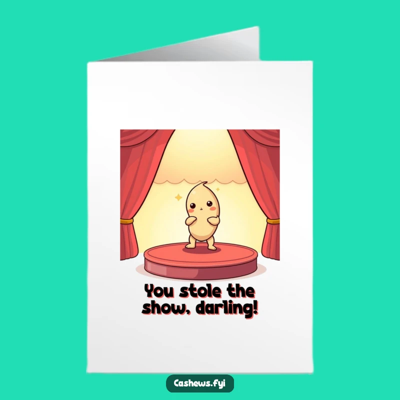 Free Printable Congrats Card: Dramatic Cashew Nut for Big Wins - Funny Downloadable