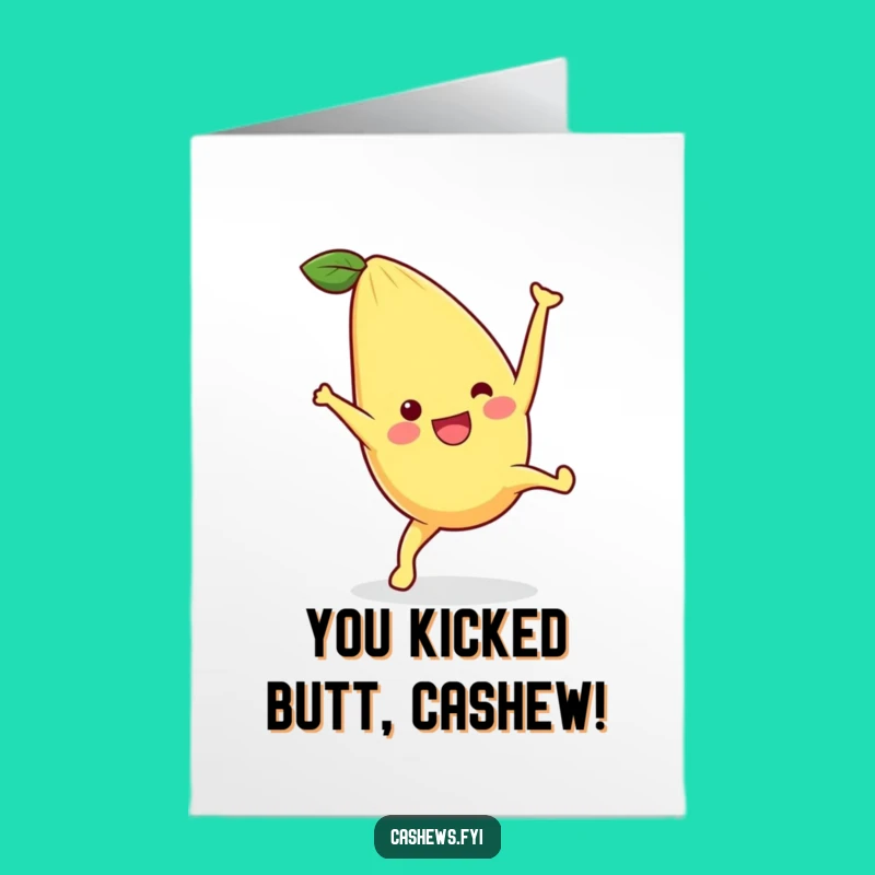 Free Printable Congrats Card: Joyful Cashew Cartwheel Downloadable Gift for Big Wins!