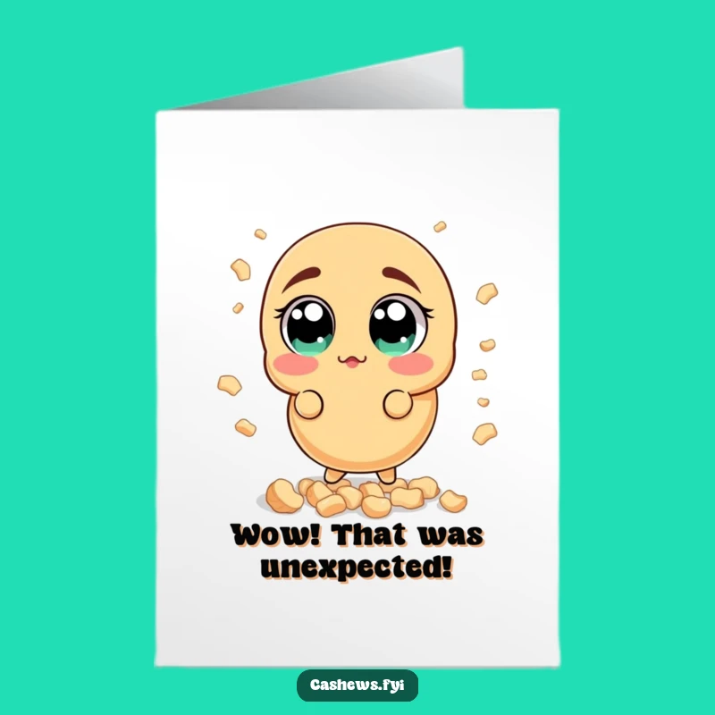 Free Printable Congrats Card: Surprised Cashew Funny Downloadable Gift for Unexpected Success