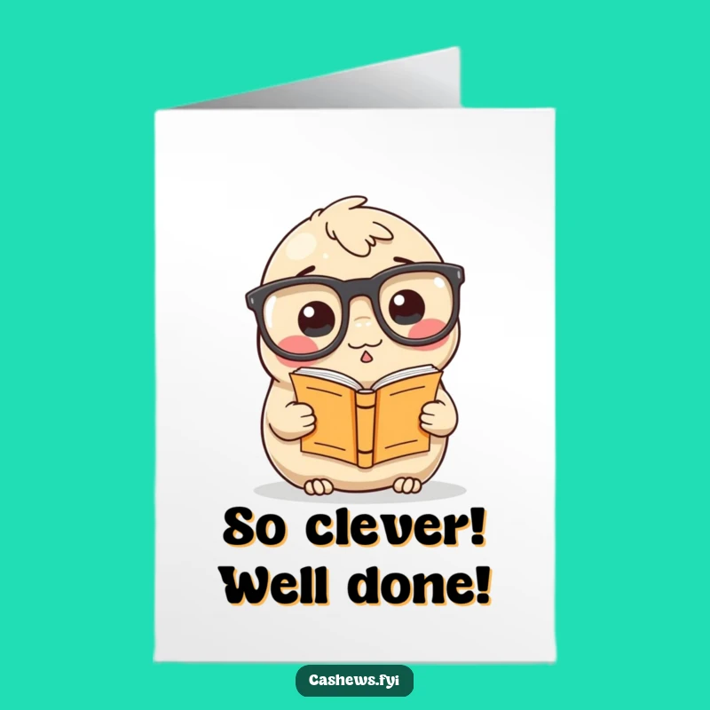 Free Printable Congrats Card: Bookish Cashew Scholar for a Clever Downloadable Celebration