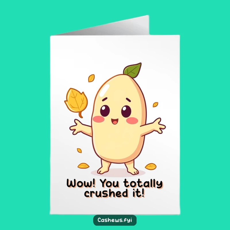 Free Printable Congrats Card: Cashew's Leaf Surprise, Funny Achievement Downloadable