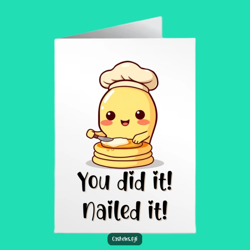 Free Printable Congrats Card: Cashew Chef Pancake Flip, A Deliciously Funny Downloadable