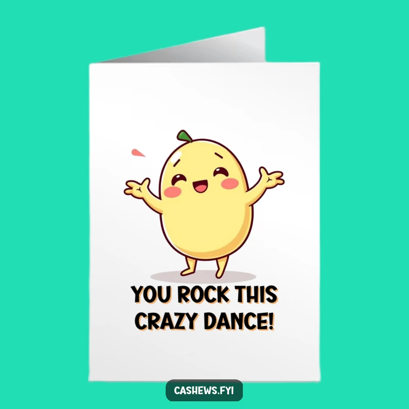 Free Printable Congrats Card: Funny Kawaii Cashew Dance Party Downloadable Gift