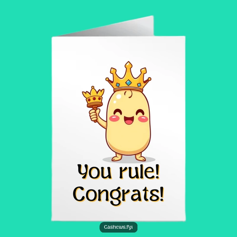 Free Printable Congrats Card: Cashew's Victory Crown, Triumphant Downloadable