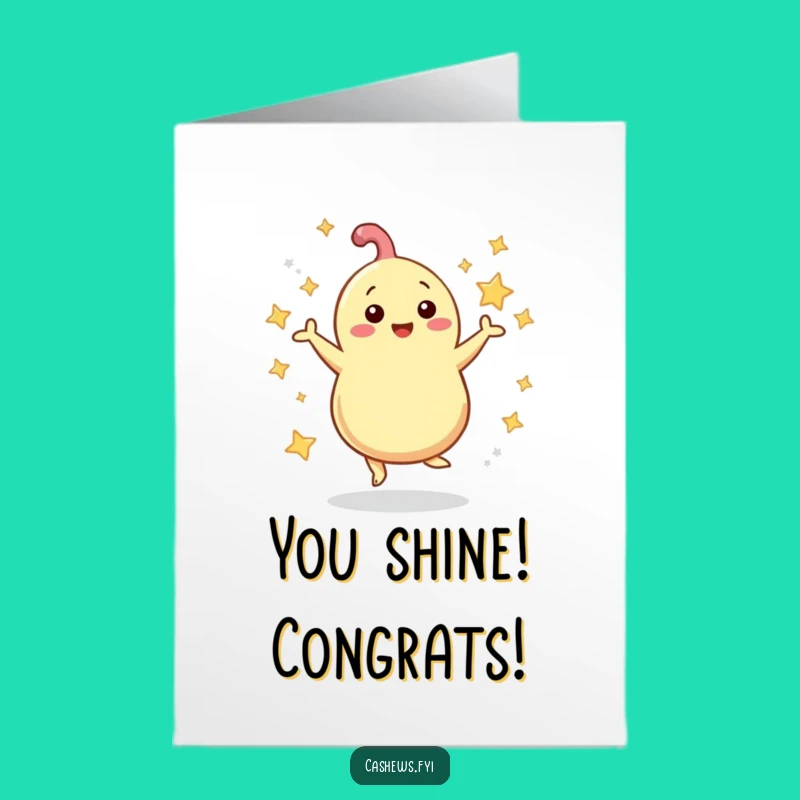 Free Printable Congrats Card: Dancing Cashew Celebration for a Star-Studded Downloadable