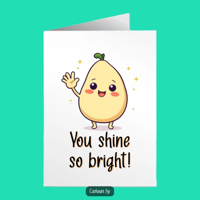 Free Printable Congrats Card: Waving Cashew for a Bright DIY Celebration