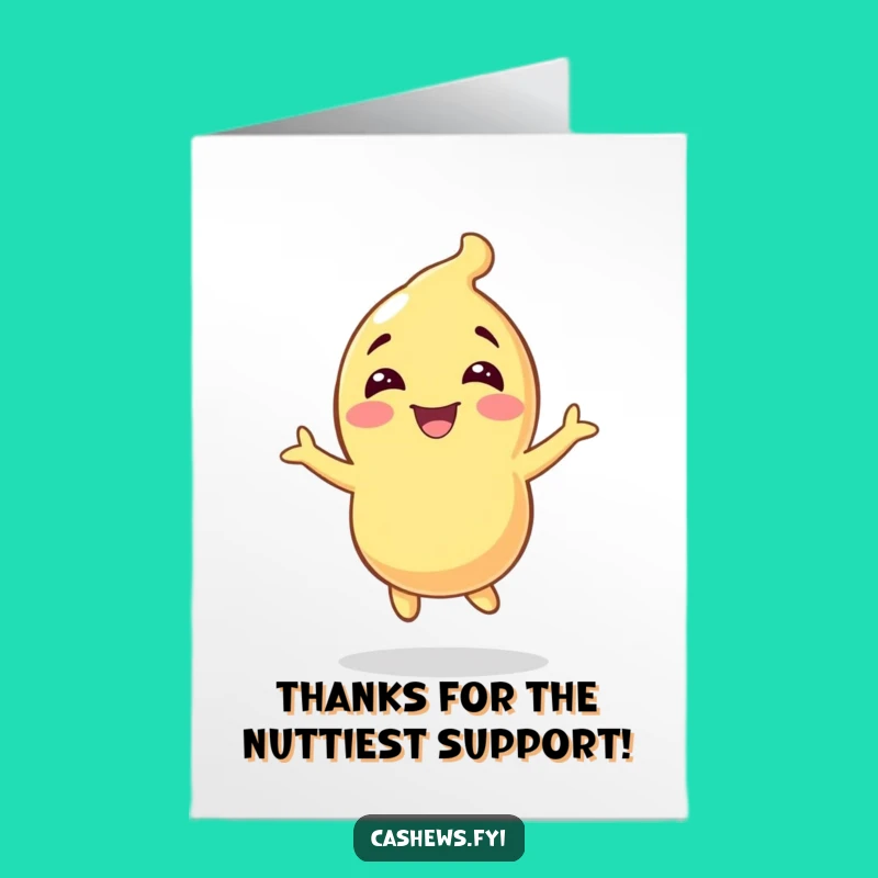 Free Printable Thank You Card: Giddy Cashew Character, Heartfelt Downloadable Appreciation Gift