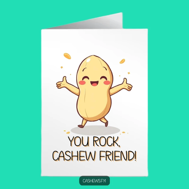 Free Printable Thank You Card: Happy Dancing Cashew, Humorous Downloadable!