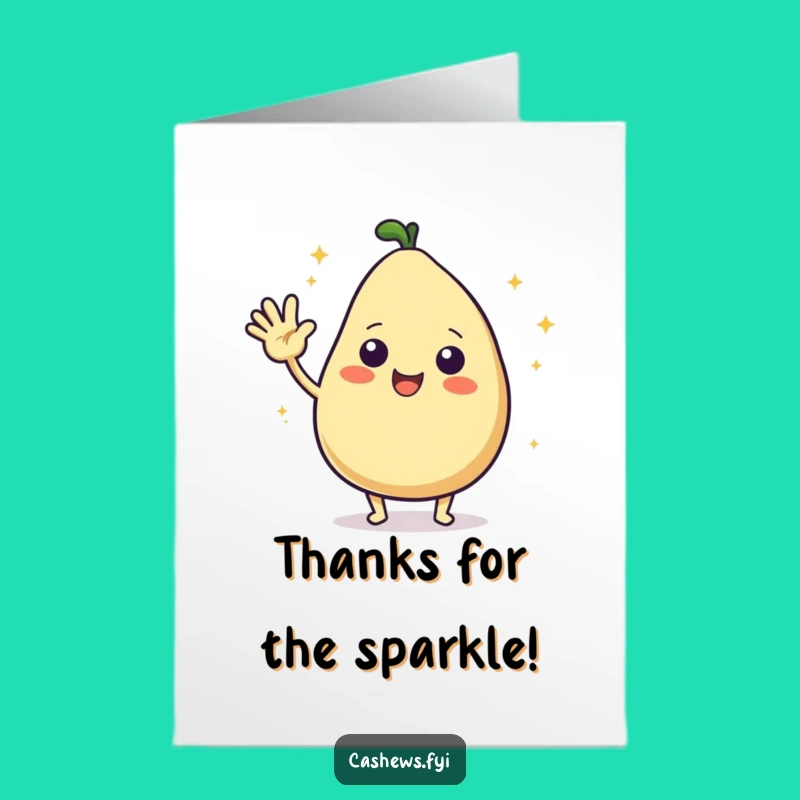 Free Printable Thank You Card: Waving Cashew for a Cheerful DIY Appreciation