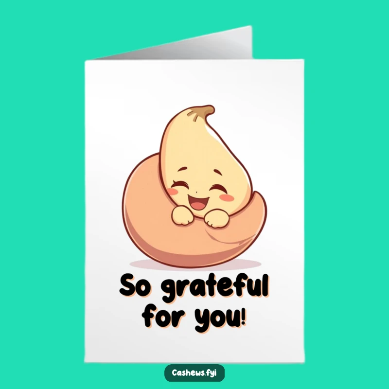 Free Printable Thank You Card: Cheerful Winking Cashew, Humorous Downloadable!