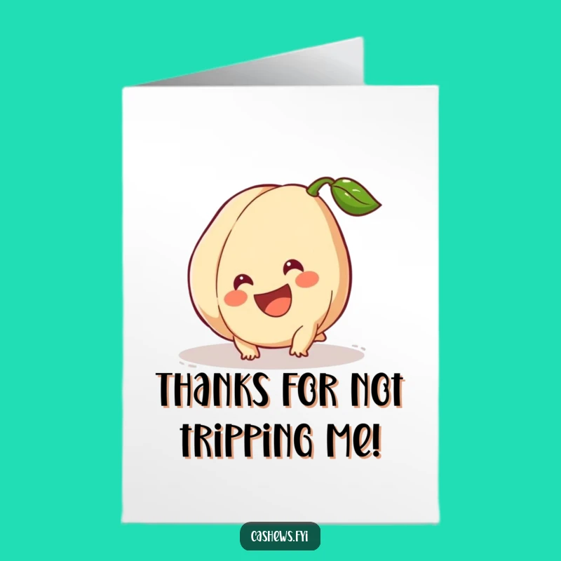 Free Printable Thank You Card: Grateful Tumbling Cashew for a Funny Downloadable Gesture