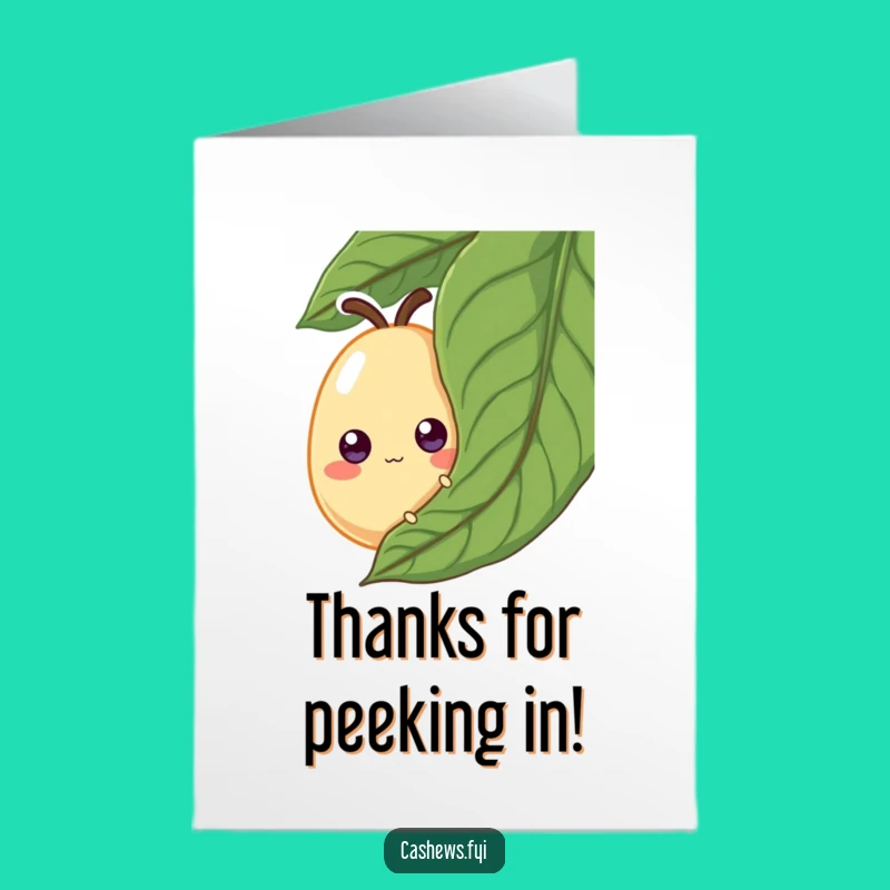 Free Printable Thank You Card: Googly-Eyed Cashew Observer for a Funny Downloadable Thanks
