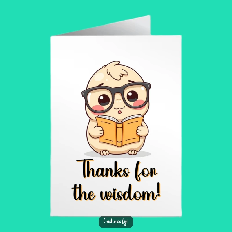 Free Printable Thank You Card: Bookworm Cashew for a Thoughtful Downloadable Appreciation