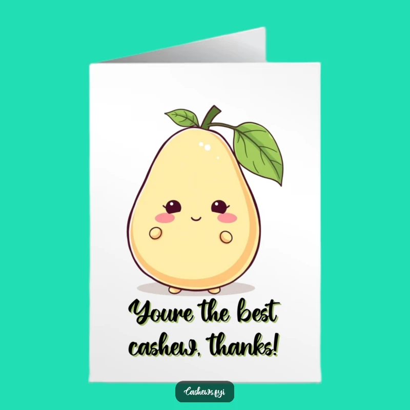 Free Printable Thank You Card: Cashew Character Shy Funny Downloadable Gift