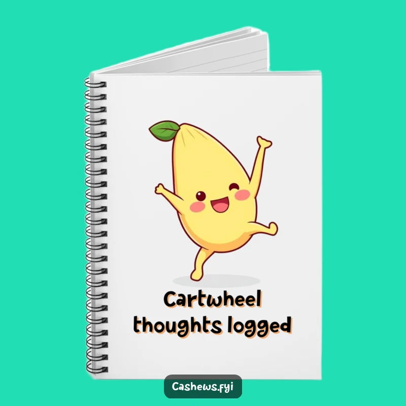 Funny Kawaii Cashew Cartwheel Notebook: Jot Down Ideas with Nutty Flair!