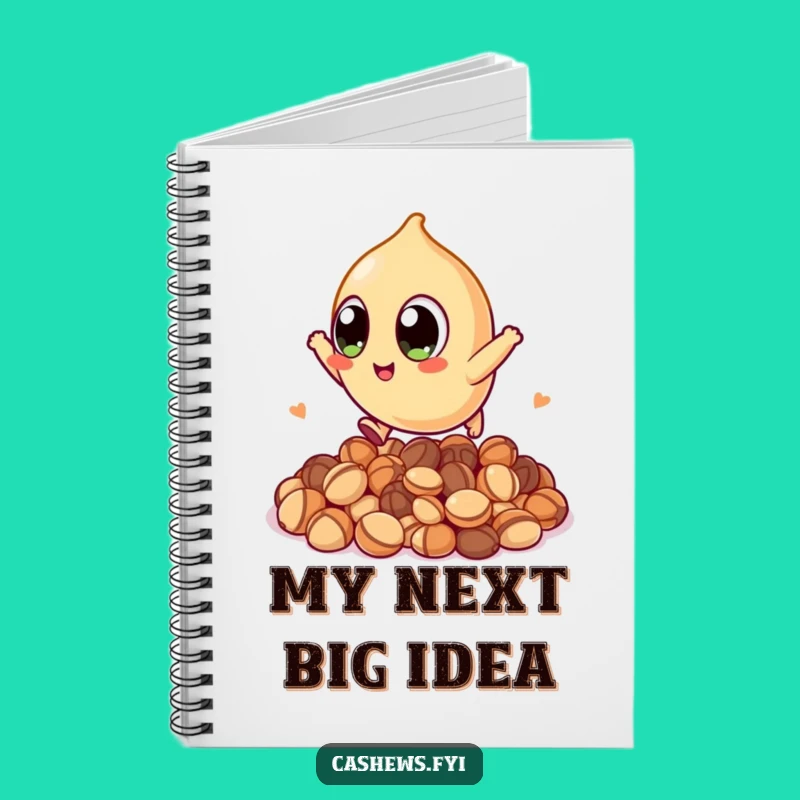 Funny Kawaii Cashew Notebook: Big Eyes, Big Ideas, Hilarious Nutty Jotting
