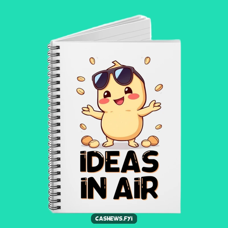 Funny Kawaii Cashew Notebook: Jot Down Cool Ideas with Juggling Nut Inspiration