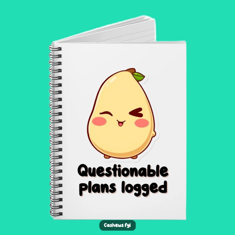 Funny Kawaii Cashew Wink Notebook: Jot Down Secrets, Perfect Funny Gift