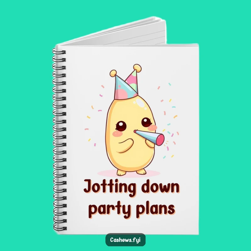 Funny Kawaii Cashew Party Notebook - Hilarious Journal for Nutty Ideas and Notes