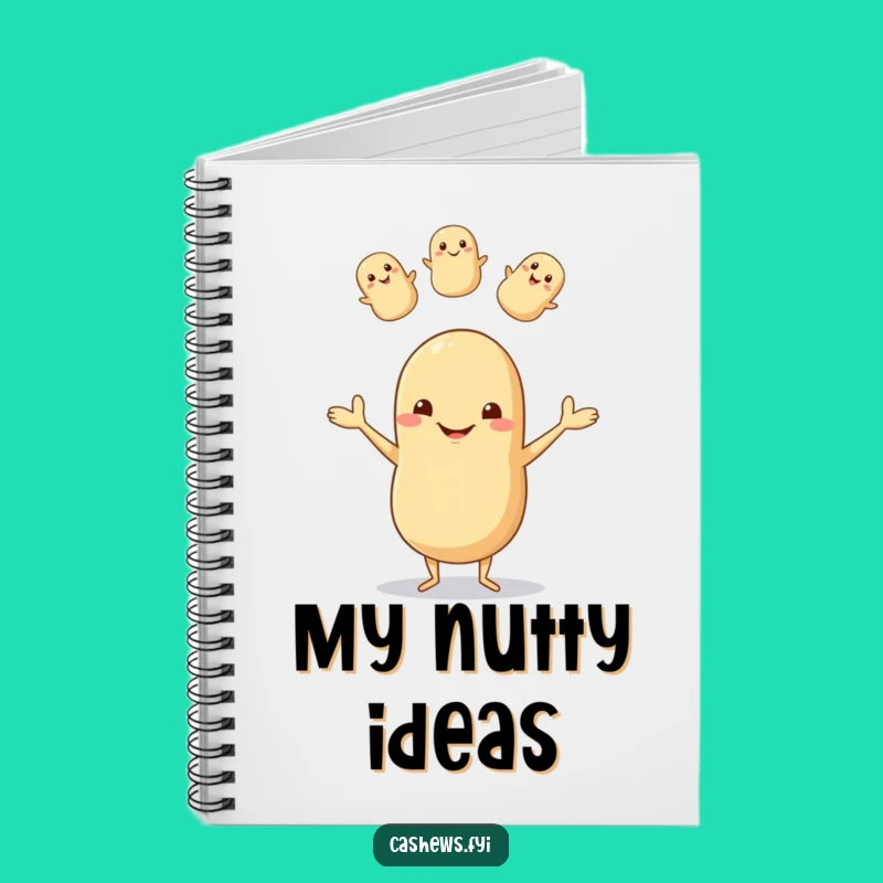 Funny Cashew Juggling Notebook: Jot Down Ideas with Nutty Humor and Joyful Style
