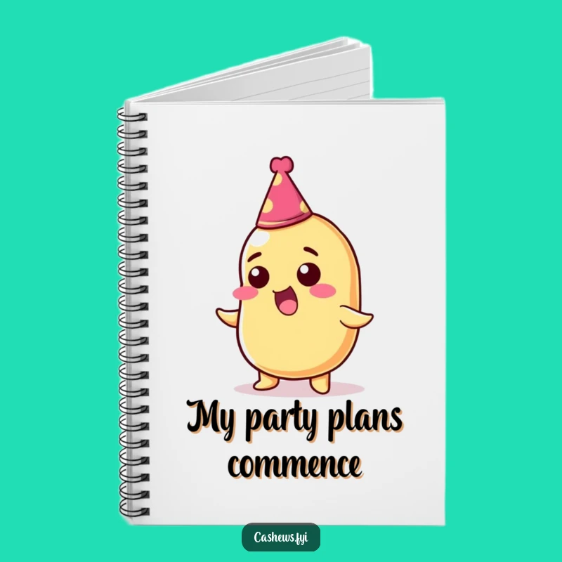 Funny Cashew Nut Party Hat Notebook - Thrilled Nut Ideas, Great Gift!