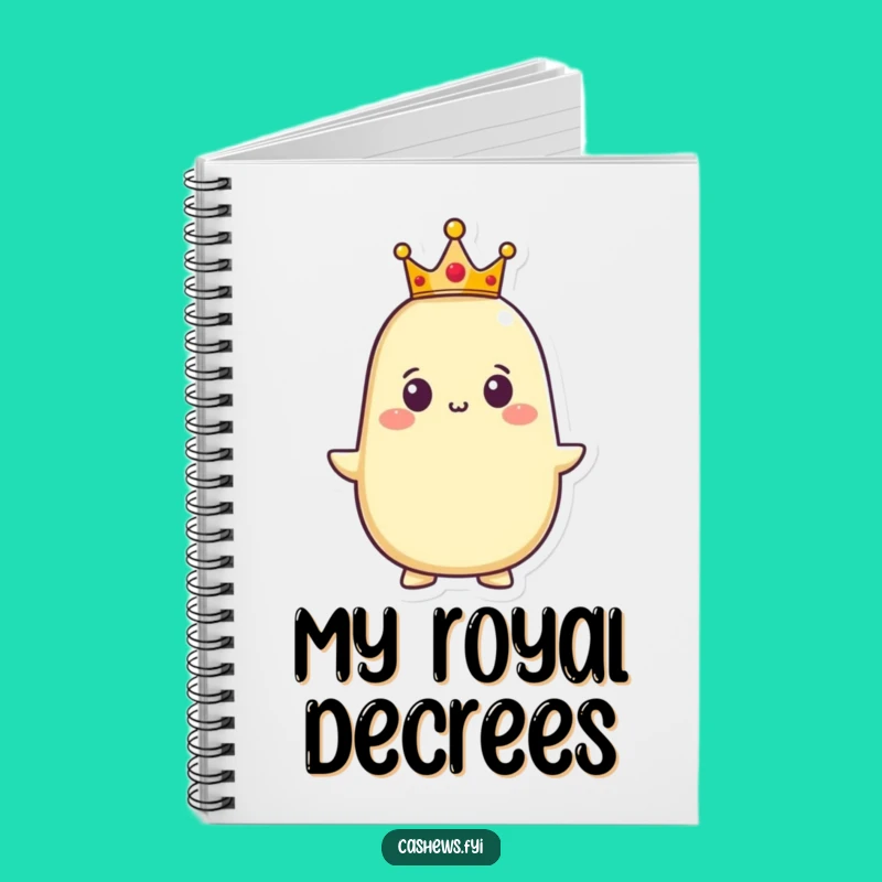 Funny Cashew King Notebook: Jot Down Ideas with Royal Flair!